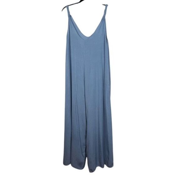 Saks Fifth Avenue Wide Leg Loose Fit Sleeveless Jumper Blue Size XL - Picture 1 of 12